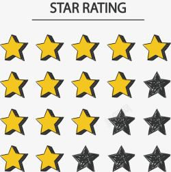 评价系统黄色五角星评价矢量图高清图片