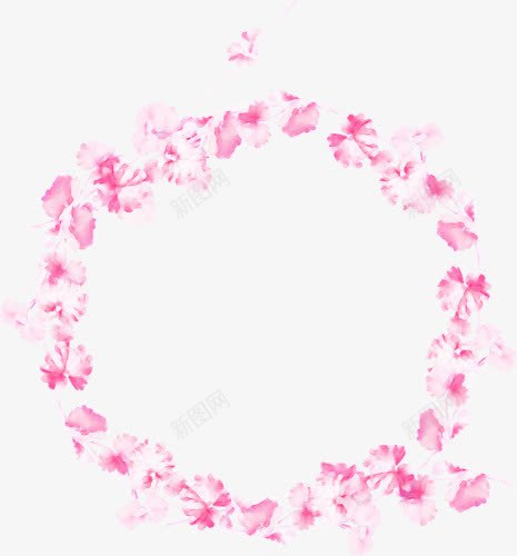 粉色梦幻装饰框png免抠素材_新图网 https://ixintu.com 圆形 梦幻 粉色 粉色线框 装饰框
