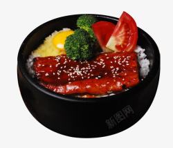 鳗鱼饭logo石锅西红柿鸡蛋西蓝花鳗鱼饭高清图片