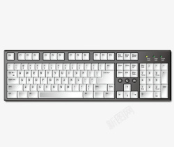 黑白色图案精美台式机键盘高清图片