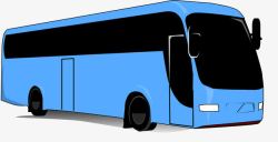 城市大巴蓝色的大巴车高清图片