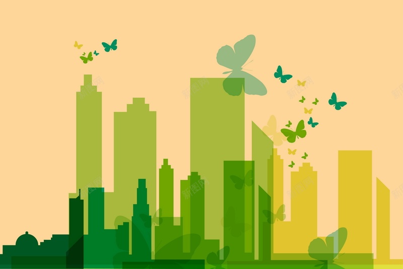 扁平城市矢量图ai设计背景_新图网 https://ixintu.com 几何 城市 建筑 扁平 渐变 高楼 矢量图