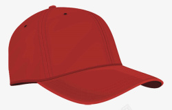 红色手绘鸭舌帽棒球帽素材