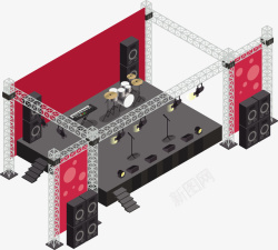 一个演唱会场景矢量图素材