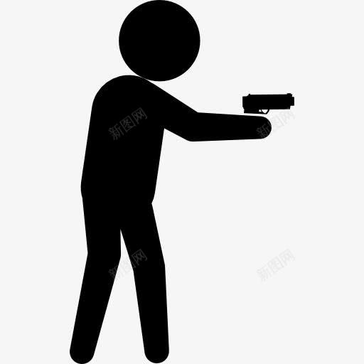 武装犯罪的男性轮廓图标png_新图网 https://ixintu.com 人的剪影 形状 手臂 武装犯罪 犯罪的图标 男