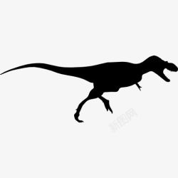 简洁恐龙侧视图阿尔贝塔龙恐龙侧面形状图标高清图片