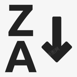 ZA降滤波器排序排序ZA文本图标高清图片