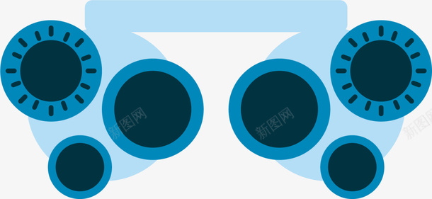 蓝色扁平视力检查仪器png免抠素材_新图网 https://ixintu.com 保护眼睛 全球爱眼日 眼睛 眼科仪器 视力 视力检查