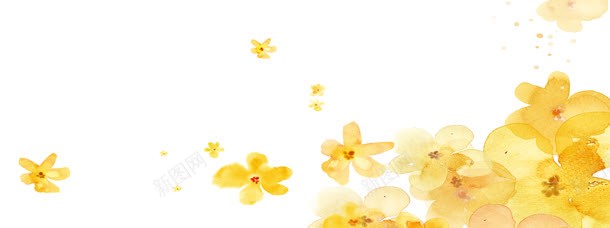 黄色水墨花朵jpg设计背景_新图网 https://ixintu.com 水墨淡彩 花朵 黄色