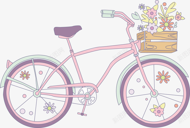 手绘紫色自行车相矢量图eps免抠素材_新图网 https://ixintu.com 手绘自行车 矢量自行车 紫色 紫色自行车 自行车 自行车PNG 矢量图