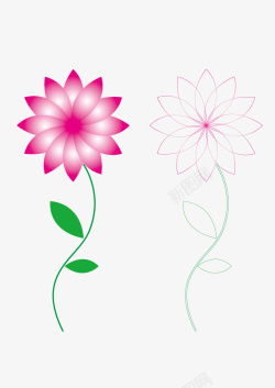 单线花花朵线稿高清图片