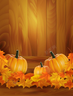 秋季素材精美南瓜背景矢量高清图片