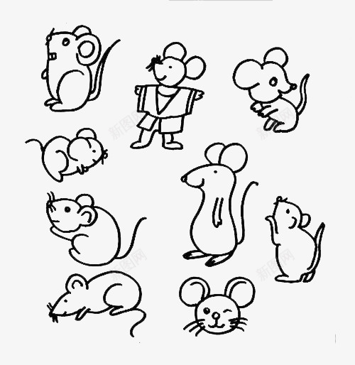 简笔手绘小老鼠图标png_新图网 https://ixintu.com 手绘 简笔 素材 老鼠