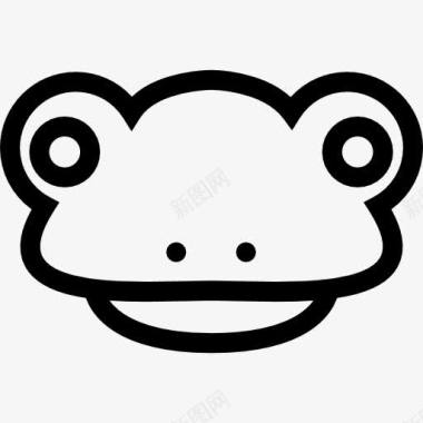 青蛙头正面的轮廓图标图标