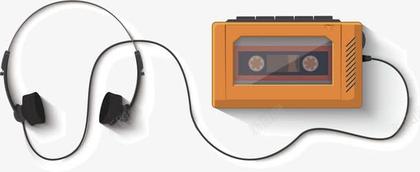 复古磁带机耳机png免抠素材_新图网 https://ixintu.com 复古 磁带 磁带机 耳机