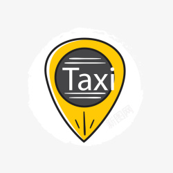 出租车标签黄色位置符号出租车标签矢量图高清图片