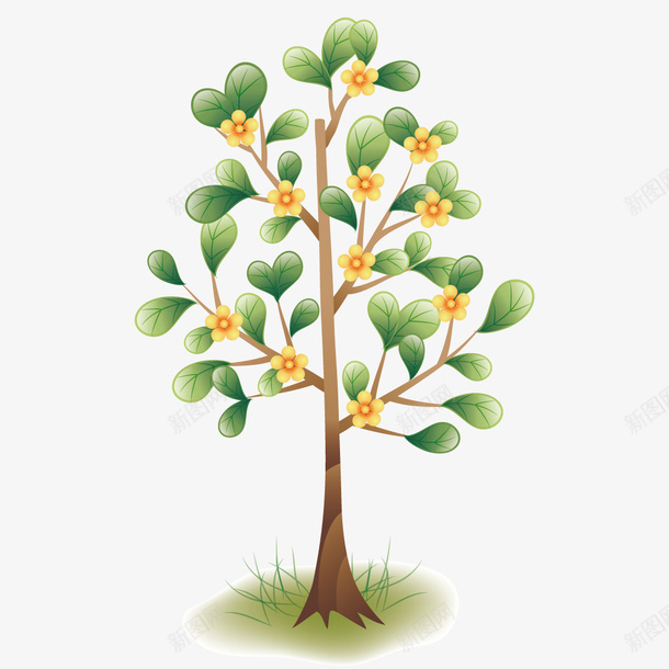 开花的树矢量图ai免抠素材_新图网 https://ixintu.com 创意 小树 开花的树 绿色 矢量图