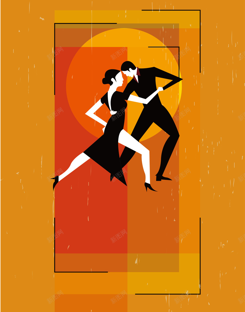 舞蹈舞蹈室健身房海报背景矢量图ai设计背景_新图网 https://ixintu.com 健身房 几何 创意 女孩舞蹈室更衣间 插画 橙色 矢量图 线框 背景素材 舞蹈 舞蹈室 跳舞的人