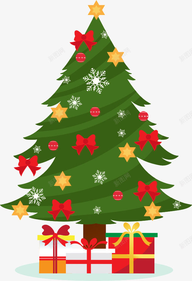 挂满礼物的圣诞树矢量图ai免抠素材_新图网 https://ixintu.com 圣诞树 挂满礼物的圣诞树 礼物 绿色 矢量图