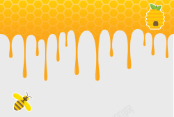 甜蜜蜂蜜可爱卡通蜂蜜海报展板矢量背景高清图片