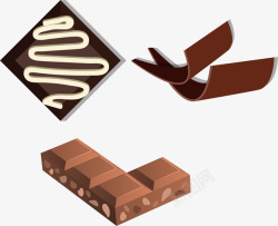 创意卡通美食巧克力块矢量图素材