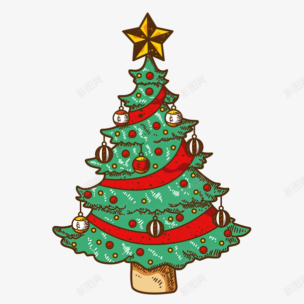彩色圣诞树png免抠素材_新图网 https://ixintu.com 免抠图 卡通装饰 圣诞树 圣诞装饰 扁平化 矢量图案