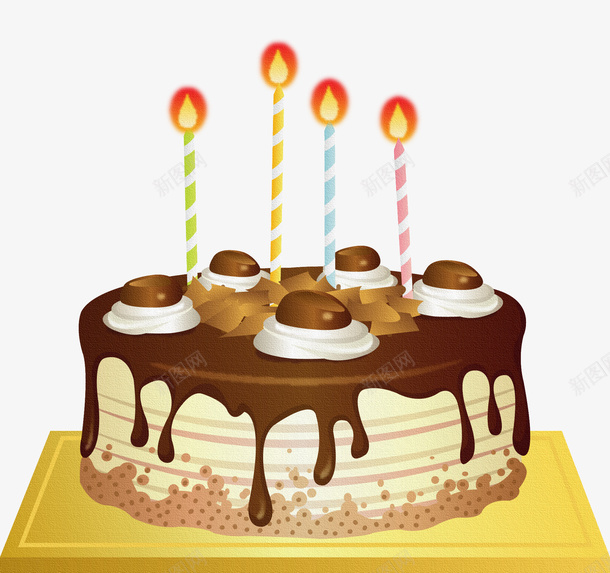 巧克力生日蛋糕png免抠素材_新图网 https://ixintu.com 卡通蛋糕 女孩 巧克力流体 手绘蛋糕 欧式蛋糕 生日派对 蜡烛 鼠