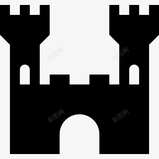 黑城堡的形状图标png_新图网 https://ixintu.com 古色古香 城堡 建筑 形状 老建筑 轮廓 黑色