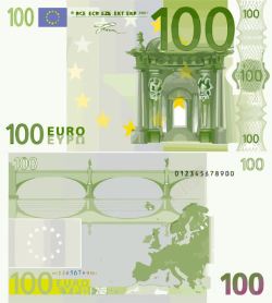 100欧元纸钞素材