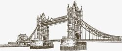 素描大桥手绘桥梁建筑高清图片