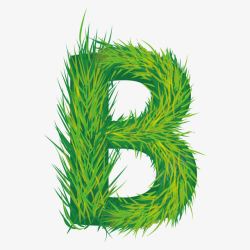 草地创意字母B素材