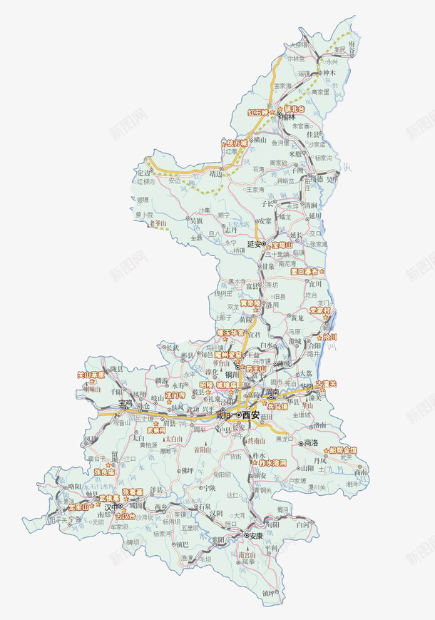 地图装饰png免抠素材_新图网 https://ixintu.com 地图 矢量装饰 装饰 西安地图