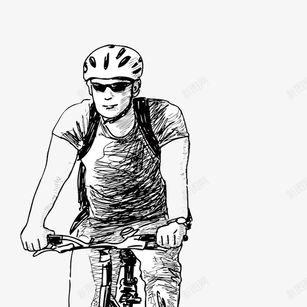 人物骑自行车png免抠素材_新图网 https://ixintu.com 人物 手绘图 自行车 骑车