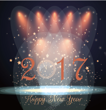 2017新年海报背景矢量图背景