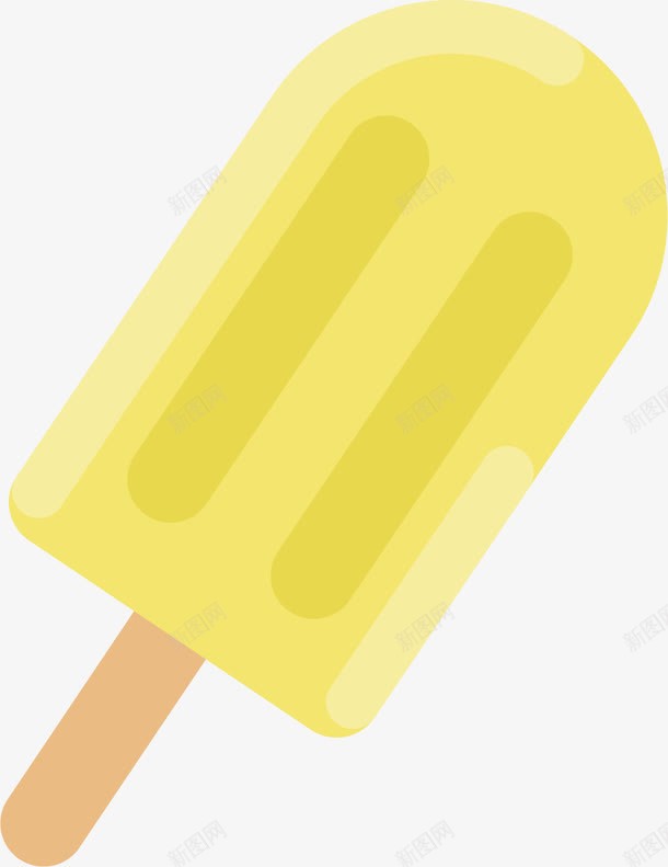 水彩黄色冰棒png免抠素材_新图网 https://ixintu.com 冰棒 创意 卡通 手绘 水彩 设计 黄色