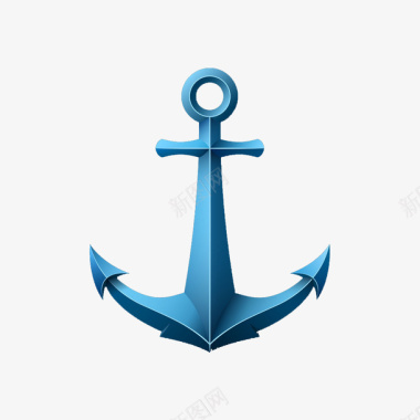 蓝色船矛图标图标