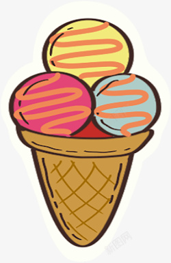 三色冰淇淋雪糕素材