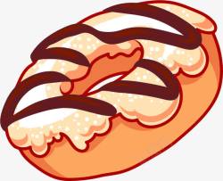 奶油面包圈卡通手绘甜甜圈高清图片