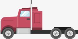 红色车头卡车元素素材