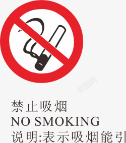 禁止吸烟火警标志矢量图图标图标