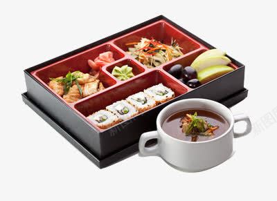 快餐盒png免抠素材_新图网 https://ixintu.com 佐料 寿司 营养 黑色餐盒
