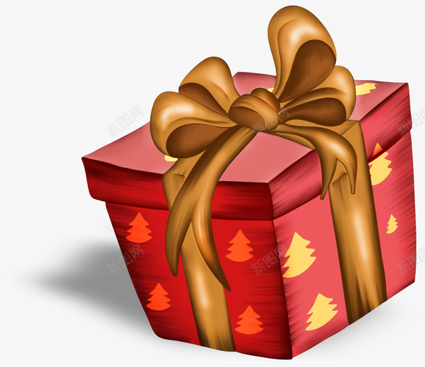 圣诞节礼盒png免抠素材_新图网 https://ixintu.com png图形 圣诞树 礼盒 蝴蝶结 装饰