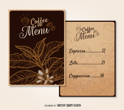 菜单咖啡店咖啡店菜单背景模板矢量图高清图片