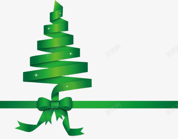 绿丝带圣诞树png免抠素材_新图网 https://ixintu.com 丝带圣诞树 圣诞树 圣诞节 绿色圣诞树