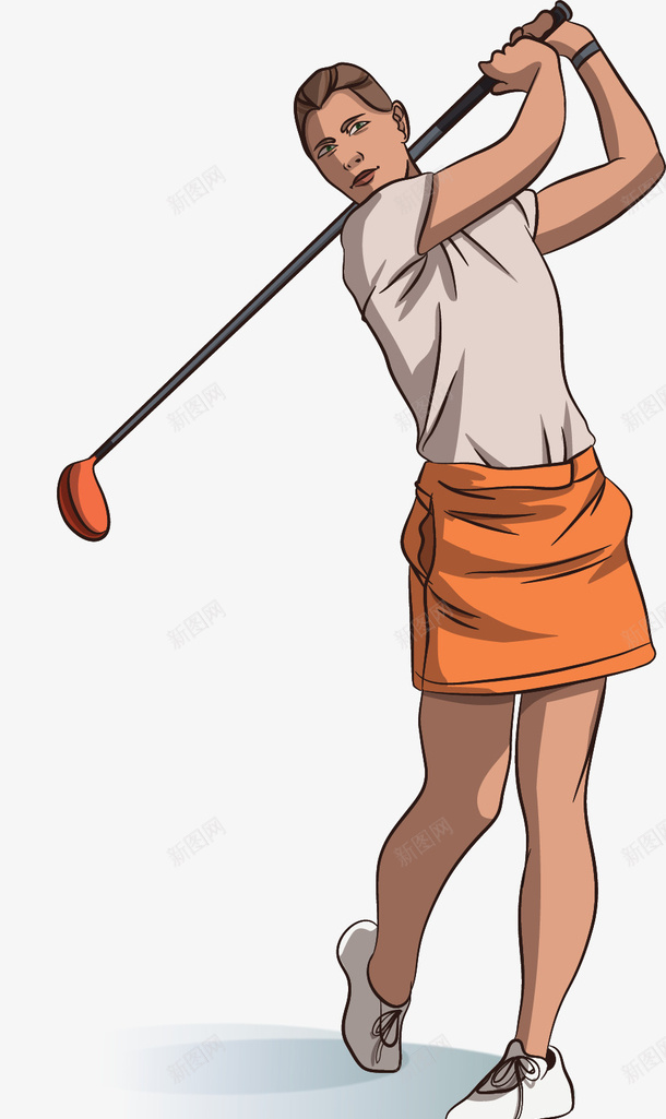 打高尔夫的女运动员矢量图ai免抠素材_新图网 https://ixintu.com 女运动员 手绘风 打高尔夫 打高尔夫球 矢量png 运动员 矢量图