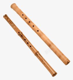 两支竹笛子素材