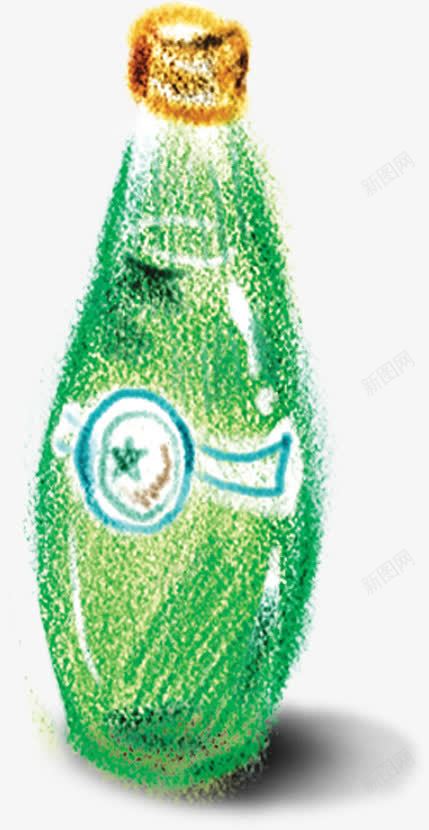 绿色蜡笔画瓶子插画手绘png免抠素材_新图网 https://ixintu.com 儿童蜡笔画 瓶子 画手 绿色 蜡笔