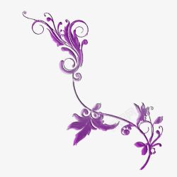 紫色花朵装饰图案素材