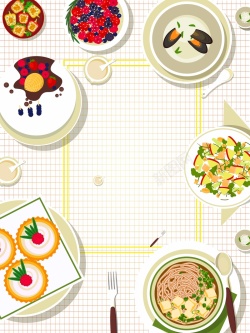 美食促销海报模板矢量图背景