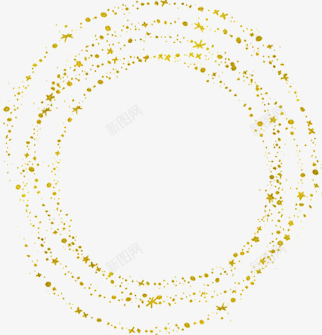 星星圆环png免抠素材_新图网 https://ixintu.com 橙色五角星 漂亮花纹 装饰花纹